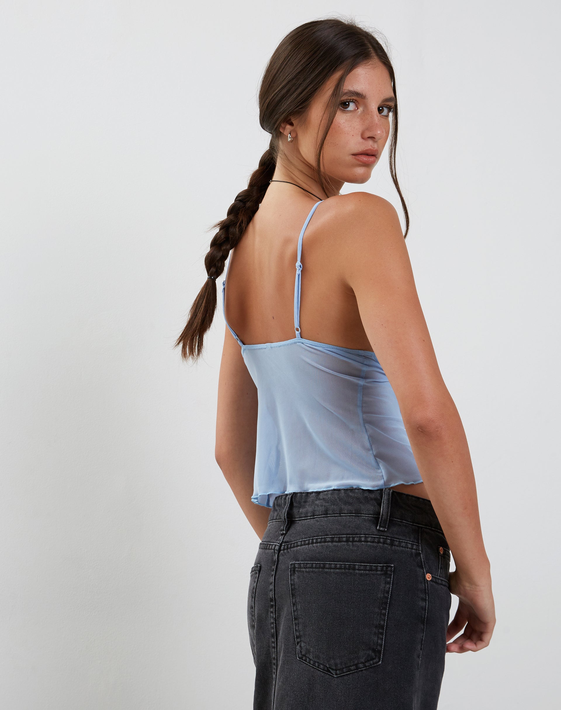 Imagen de Cojira Mesh Butterfly Top in Baby Blue