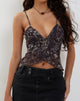 Imagen de Cojira Mesh Butterfly Top in Batik Brown Botanical Print