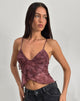 Imagen de Cojira Top in Mesh Tonal Paisley Plum