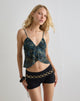 Imagen de Cojira Mesh Butterfly Top in Tonal Blue Paisley
