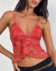 Imagen de Cojira Mesh Butterfly Top in Tonal Paisley Red
