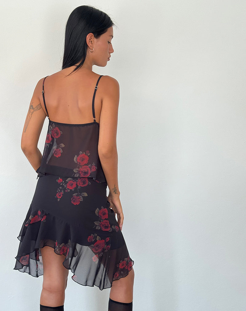 Imagen de Cojira Mesh Butterfly Top in Vintage Roses Negro