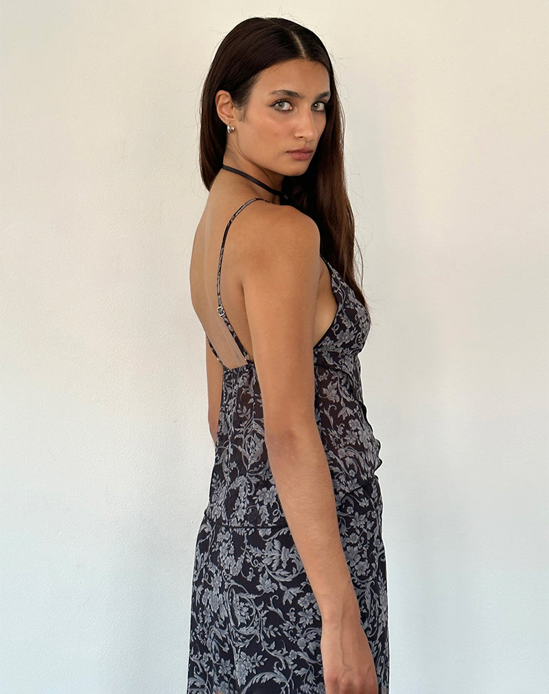 Imagen de Cojira Mesh Butterfly Top in Black Baroque Print