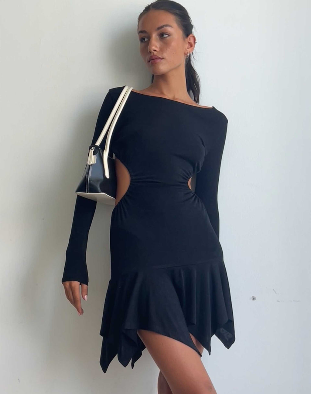Minivestido de manga larga Cordelia en negro