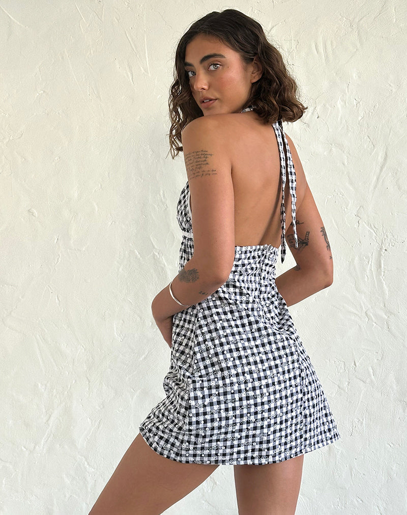 Imagen de Corla Mini Dress in Black Floral Gingham