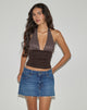Imagen de Cosimo Top Cuello Haltern en Polka Chocolate amargo