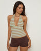 Imagen de Cosimo Top cuello redondo rayas amarillo y verde