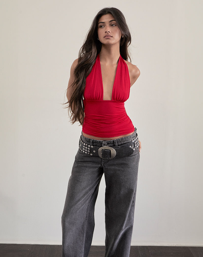 Imagen de Cosimo Top Cuello Haltern en Rojo