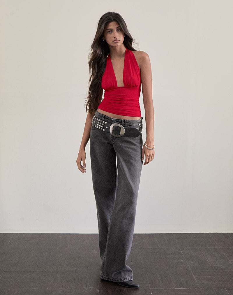 Imagen de Cosimo Top Cuello Haltern en Rojo