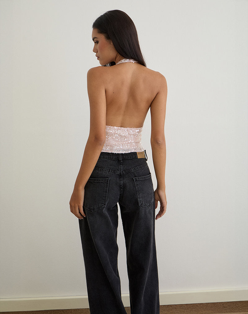 Imagen de Cosio Top sin mangas de lentejuelas rosa bebé