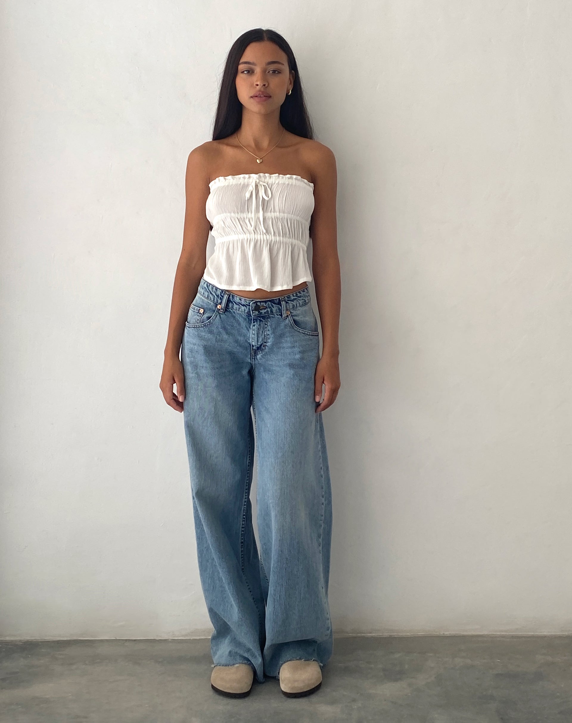 imagen de Cove Bandeau Top en Crinkle Off White