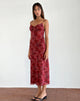 Imagen de Coya Midi Dress in Fairy Floral Burgundy Flock