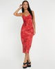 imagen de Coya Maxi Dress in Rose Petal Red