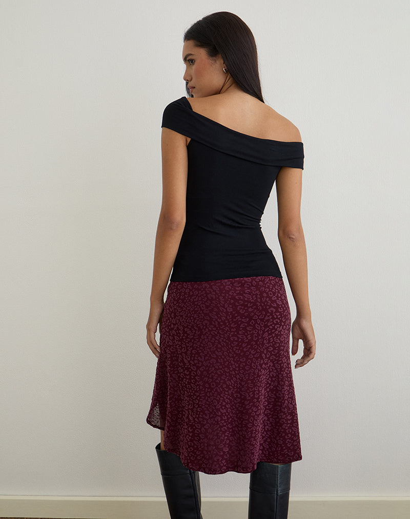 Imagen de Cuthbe One Shoulder Twist Top en Negro