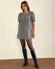 Imagen de Cybera Mini Dress in Tonal Gingham Black and Grey