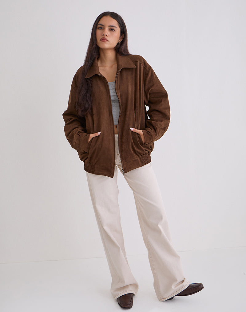 Imagen de la chaqueta Cavita de imitación de ante marrón