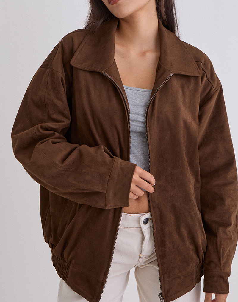 Chaqueta Cavita de imitación de ante marrón
