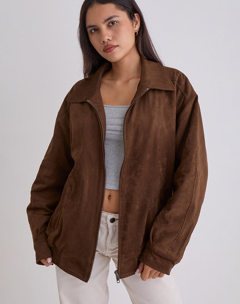 Chaqueta Cavita de imitación de ante marrón