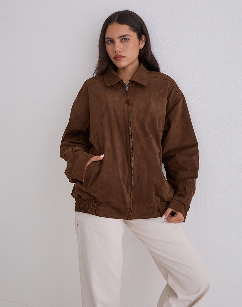 Imagen de la chaqueta Cavita de imitación de ante marrón