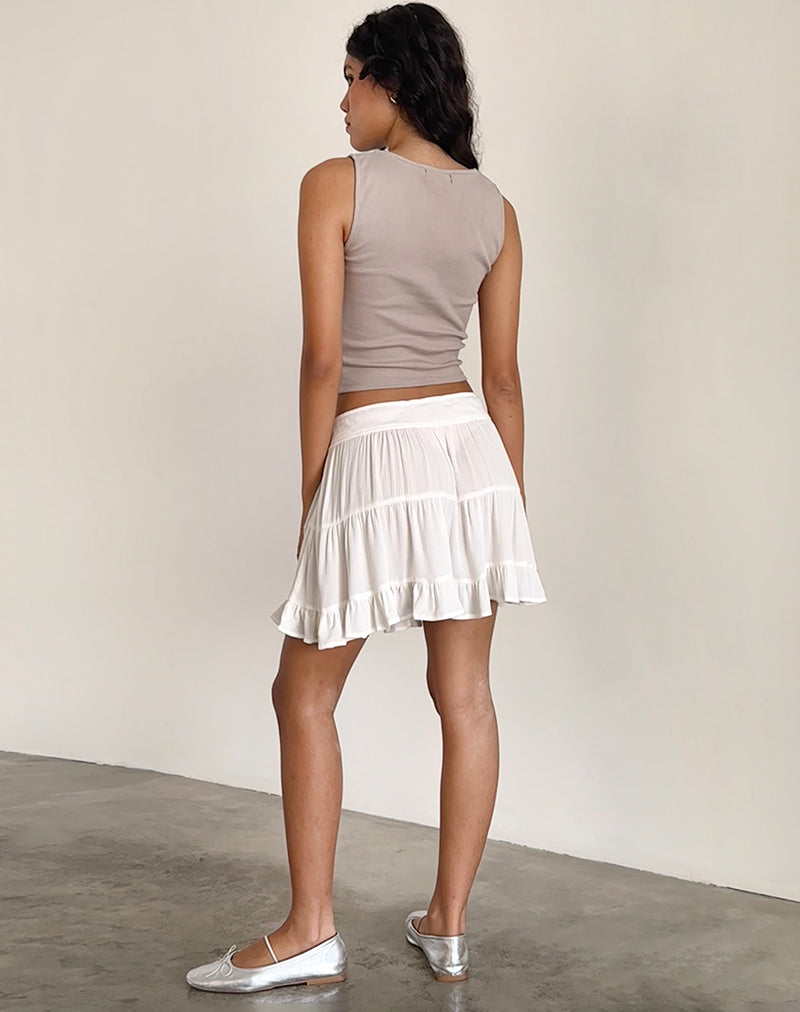 Imagen de la minifalda Dacita en Crinkle Ivory