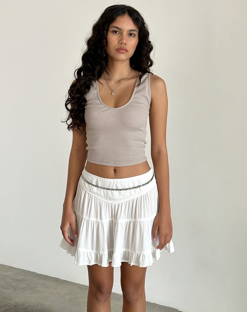 Imagen de la minifalda Dacita en Crinkle Ivory