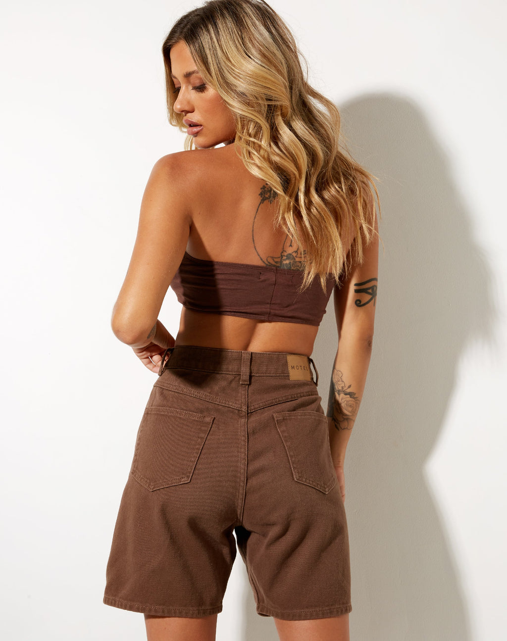 Pantalones cortos vaqueros Dad en marrón intenso