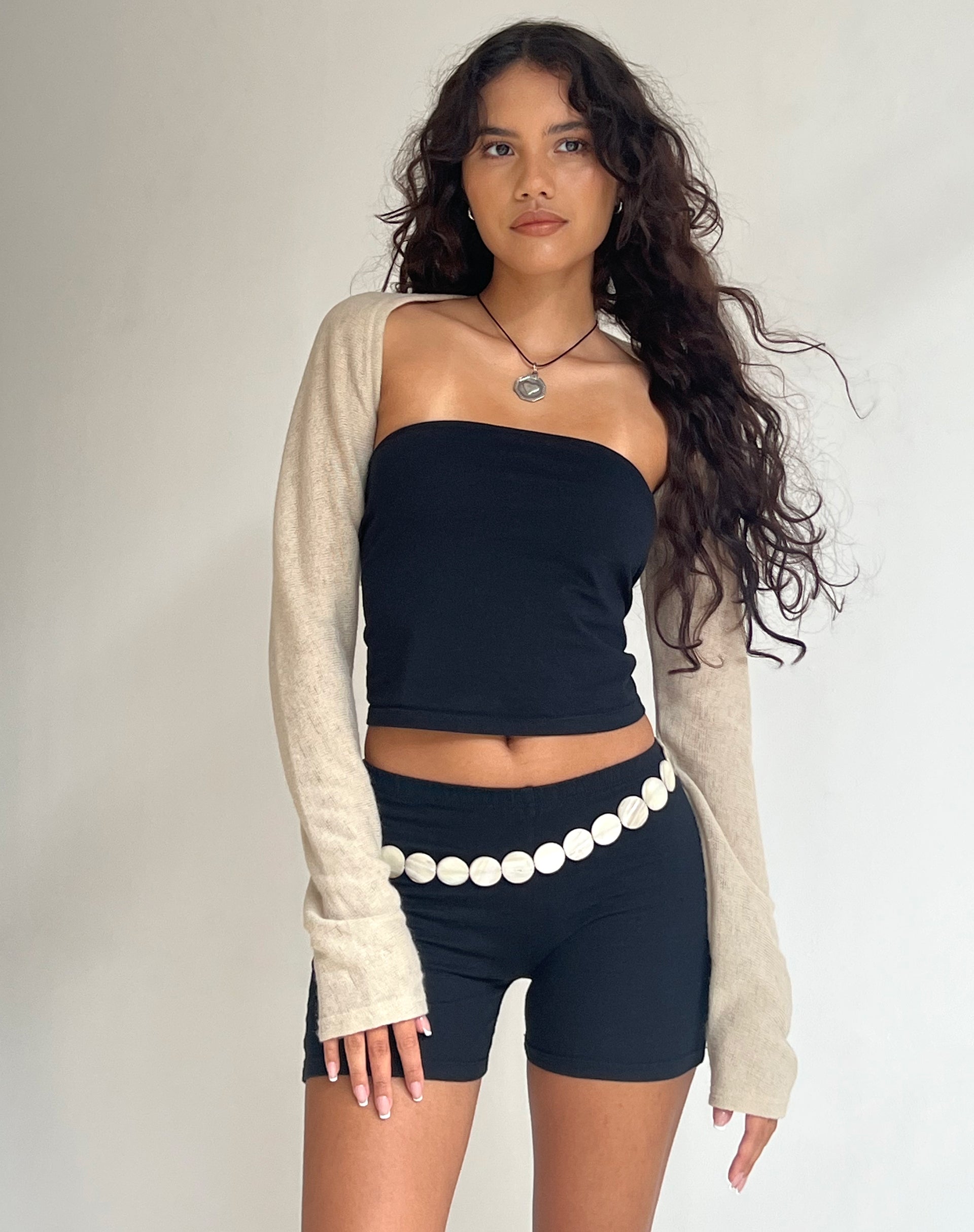 Imagen de Dalika Knitted Shrug Top in Oat