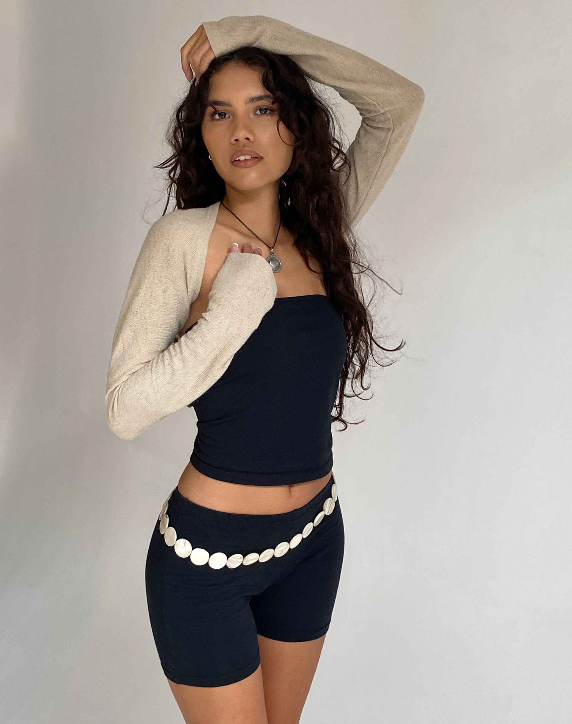 Imagen de Dalika Knitted Shrug Top in Oat