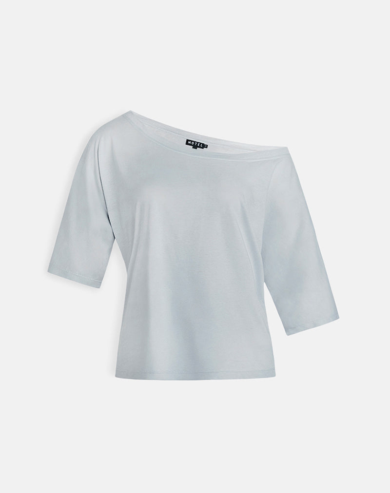Top Daman de hombros descubiertos en acero claro