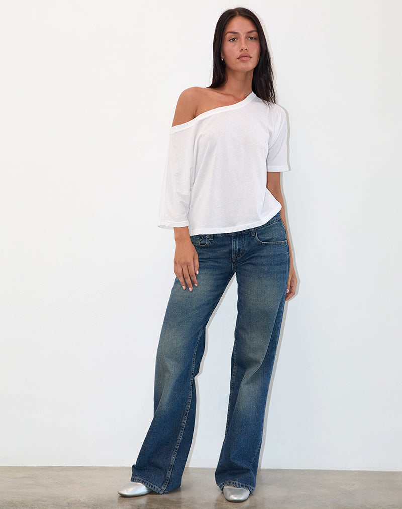 Imagen de Daman Off Shoulder Basic Jersey Top in White
