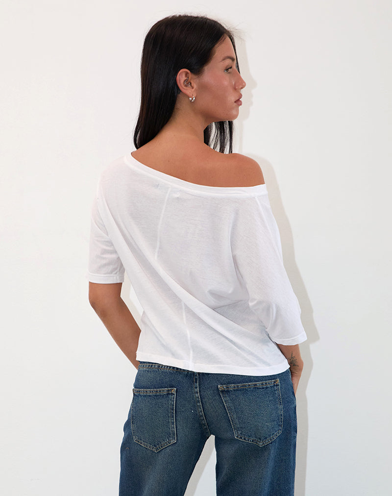 Imagen de Daman Off Shoulder Basic Jersey Top in White