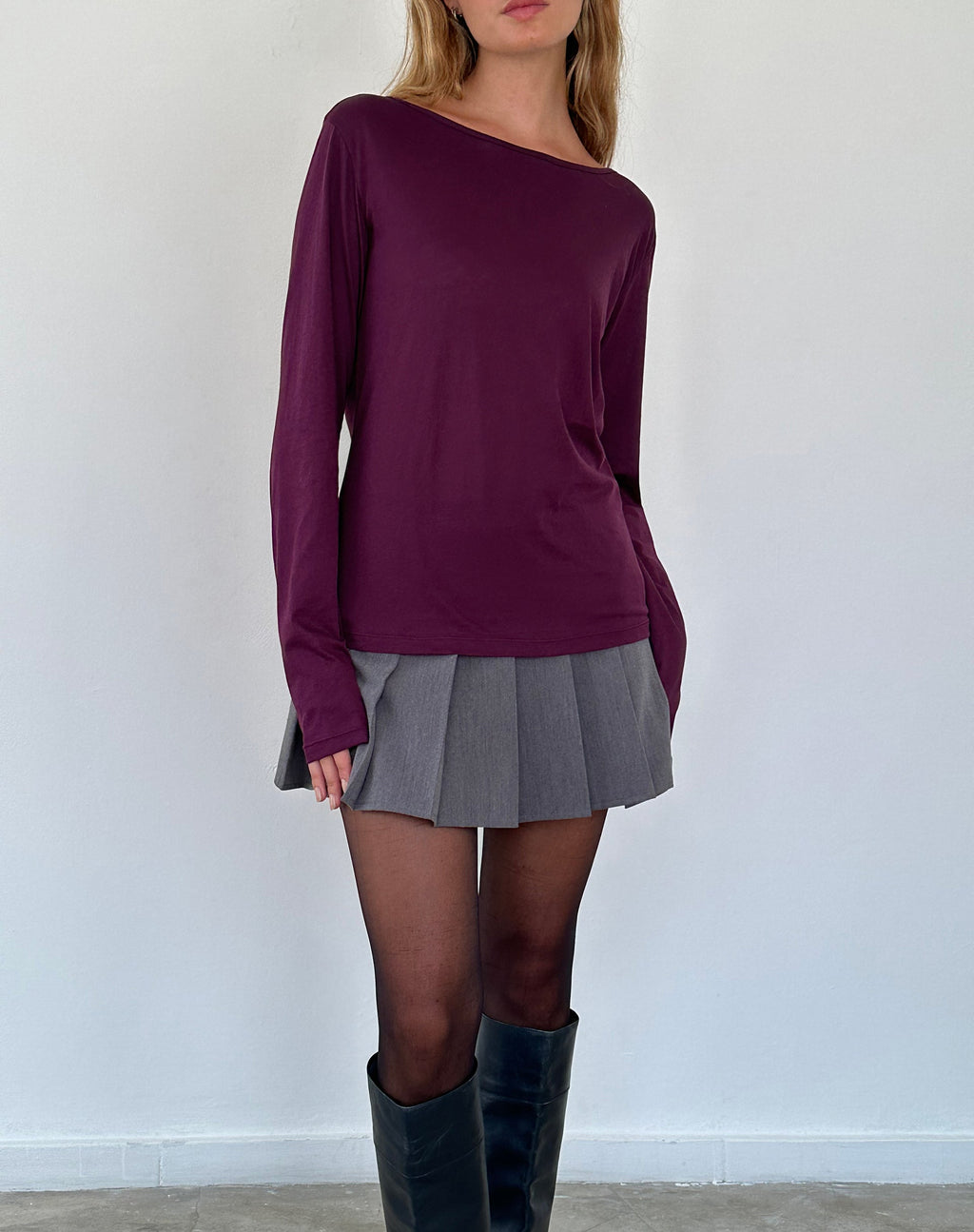 Camiseta de manga larga Damon Baggy en tejido Jersey Oxblood