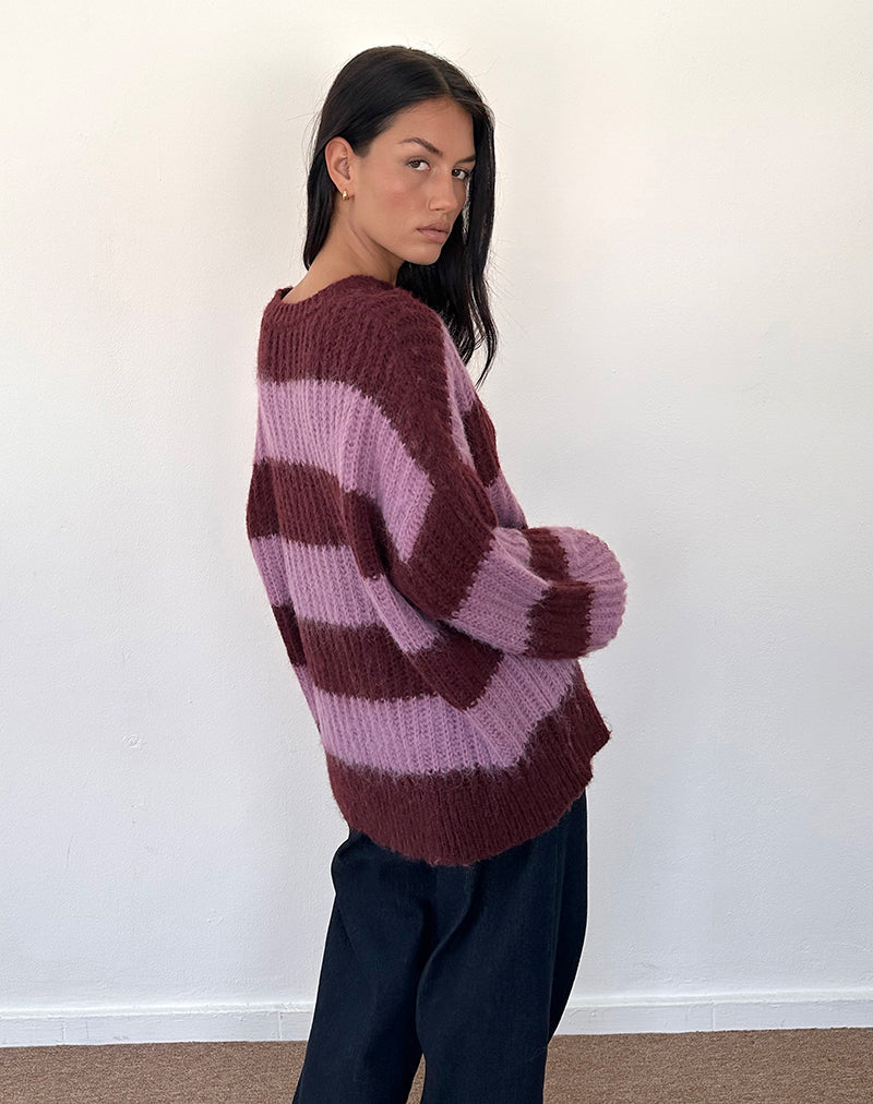 Imagen del jersey Daren de rayas violetas