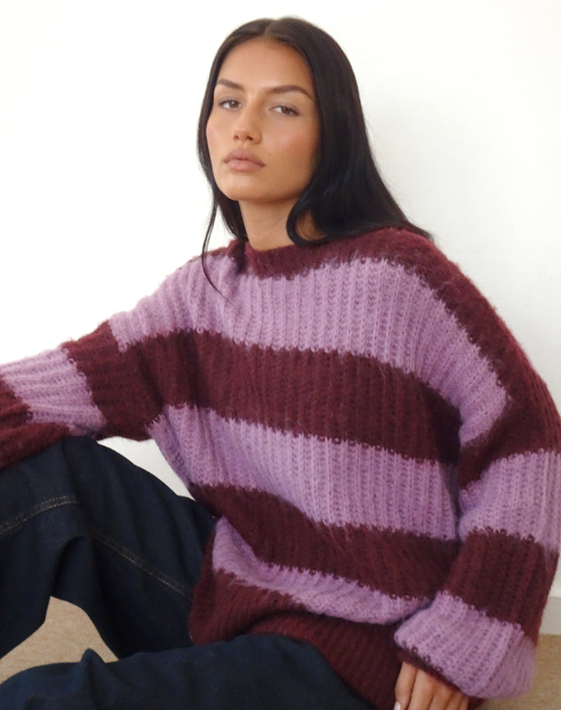 Imagen del jersey Daren de rayas violetas