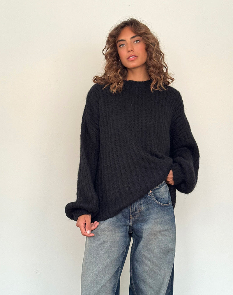 Jersey oversize de punto Daren negro