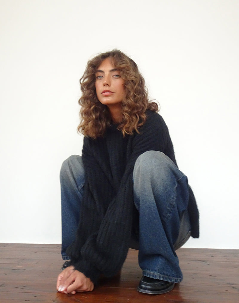 Jersey oversize de punto Daren negro