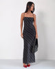 Imagen de Darsih Maxi Dress in Irregular Stripe Grey Black