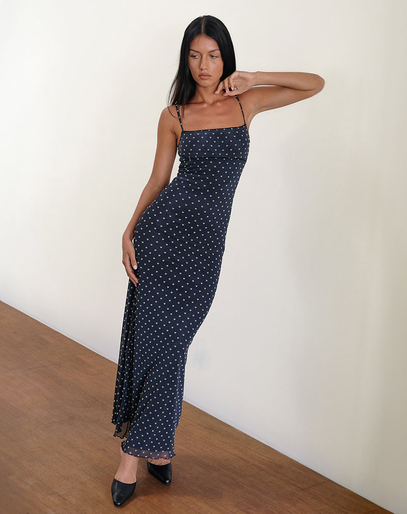 Imagen de Darsih Maxi Dress in Heart Flock Navy and Yellow