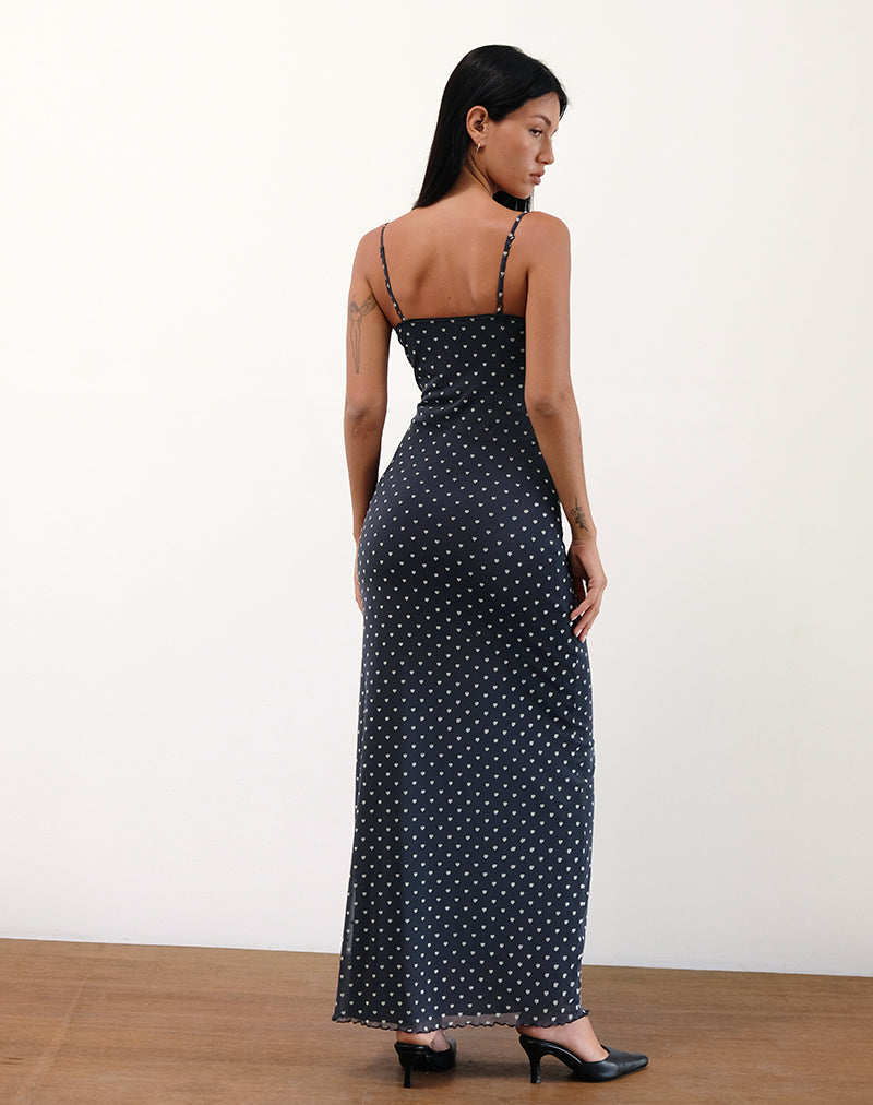 Imagen de Darsih Maxi Dress in Heart Flock Navy and Yellow