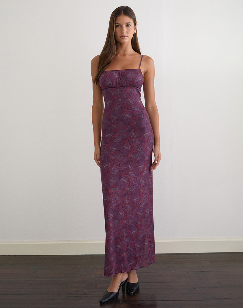 Image of Darsih Maxi Dress in Regal Paisley Purple