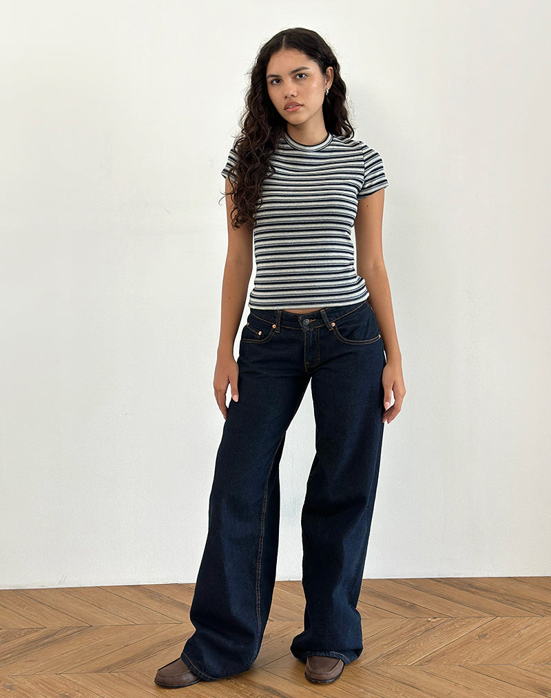 Imagen de Dartis Top en Jersey a rayas azul marino y gris