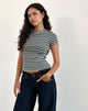 Imagen de Dartis Top en Jersey a rayas azul marino y gris