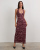 Imagen de Datari Maxi Dress in Mesh Tonal Paisley Plum