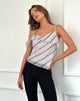 Imagen de Davila Cami Top en Rayas Diagonales Gris Tonal