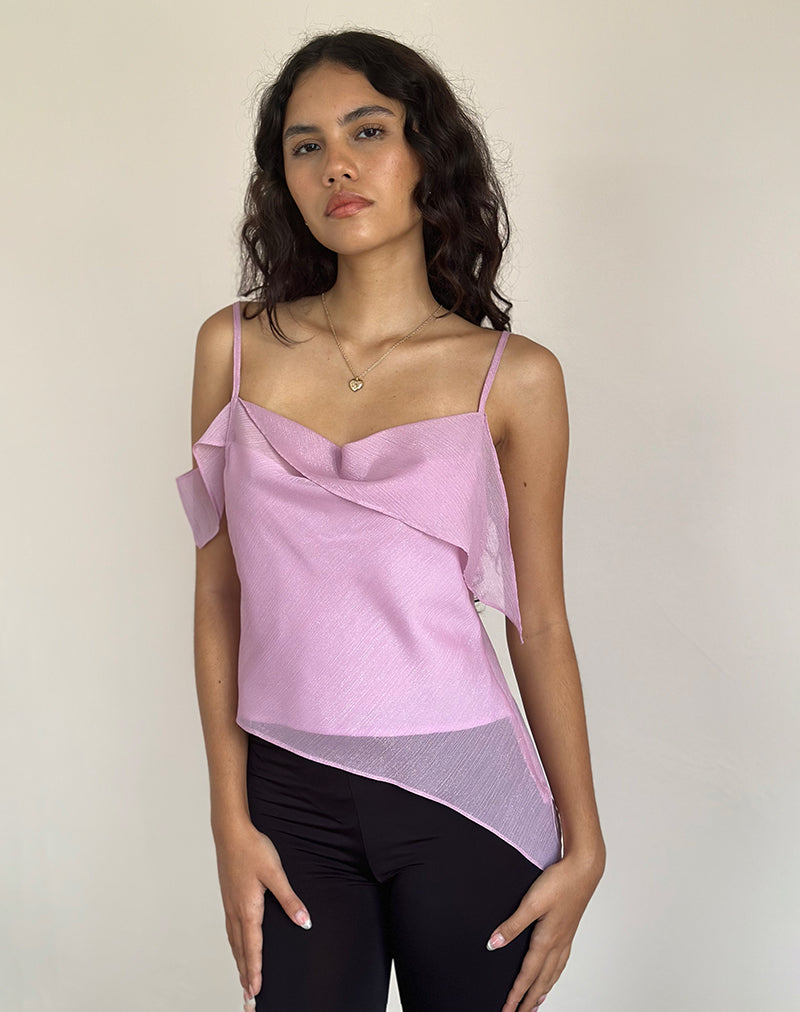 Top de gasa Davila en rosa brillante