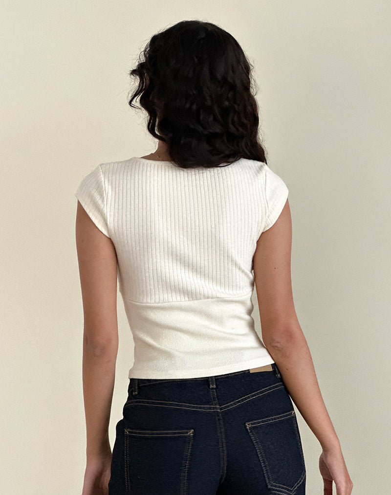 Imagen de Dawira Top con botones en marfil