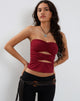 Imagen de Dayu Bandeau Crop Top en Borgoña