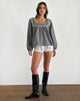 Imagen de Demona Top en Gingham Tonal Negro y Gris