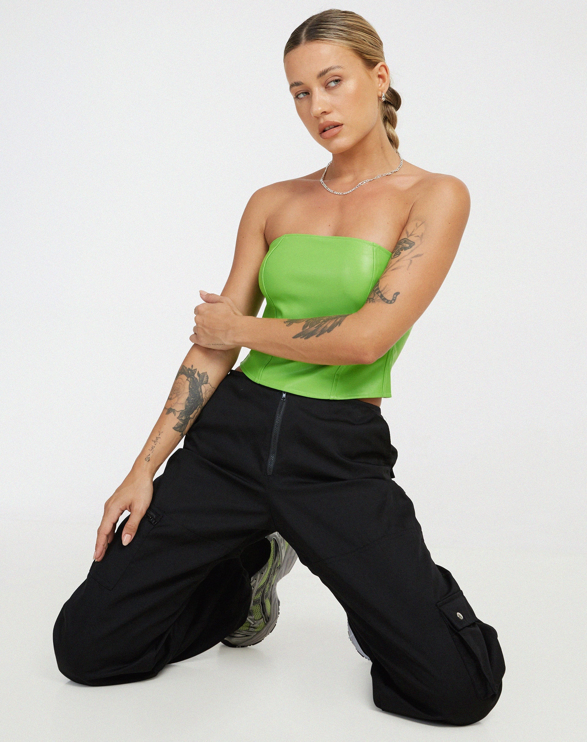 imagen de Dena Corset Top en PU Verde Neón