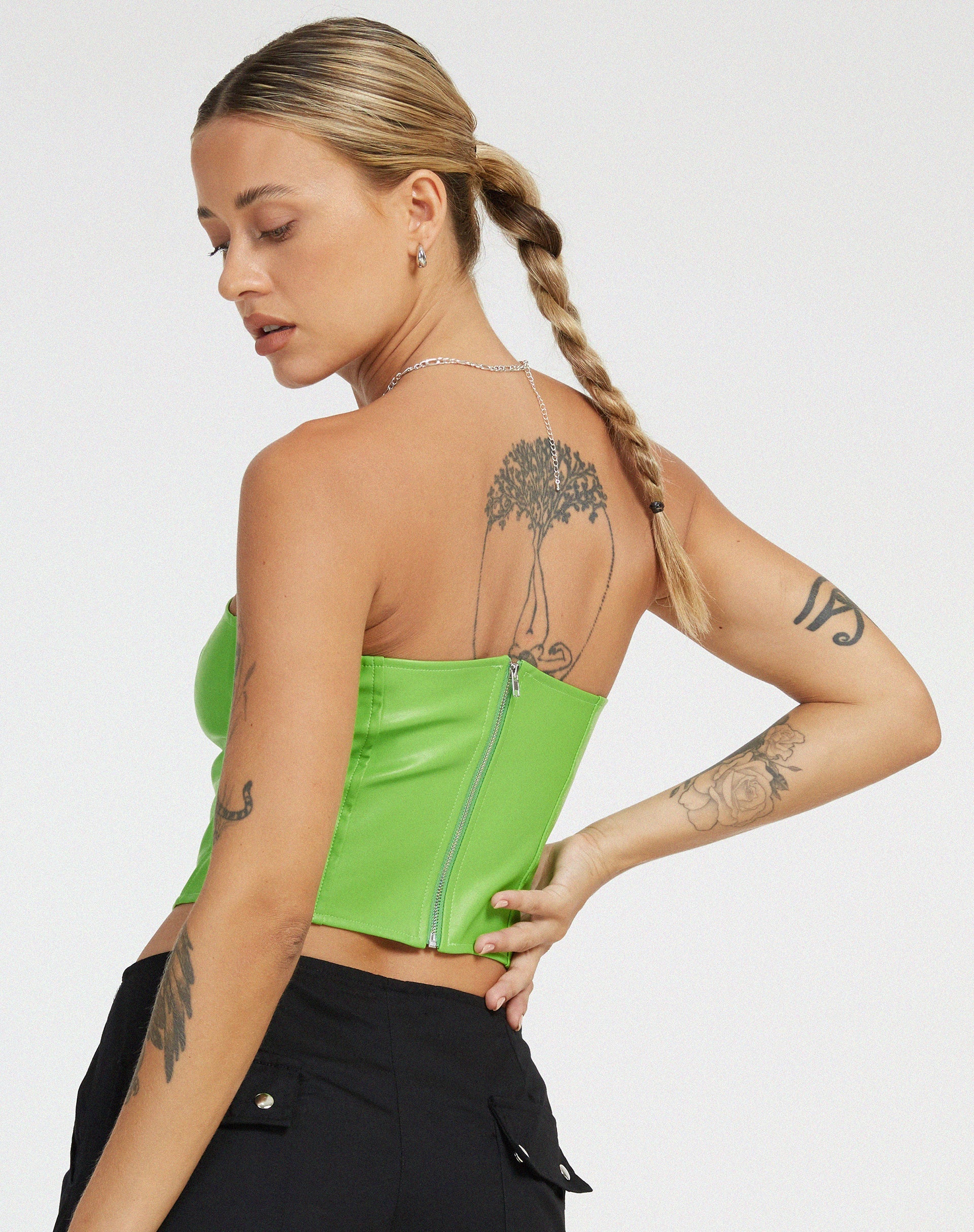 imagen de Dena Corset Top en PU Verde Neón